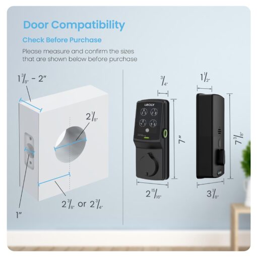 Lockly Secure Pro Bluetooth Smart Door Lock, Keyless Entry with PIN Genie® Digital Keypad, 3D Biometric Fingerprint Sensor Front Door Lock Deadbolt, Voice Control & Auto Lock - Deadbolt Edition - Image 3