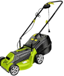 BVFNKQSC 1600W Powerful Electric Lawn Mower, Hand Pushed Cordless Electric Household Lawn Mower, with Adjustable Cutting Height in 3 Gears,Green