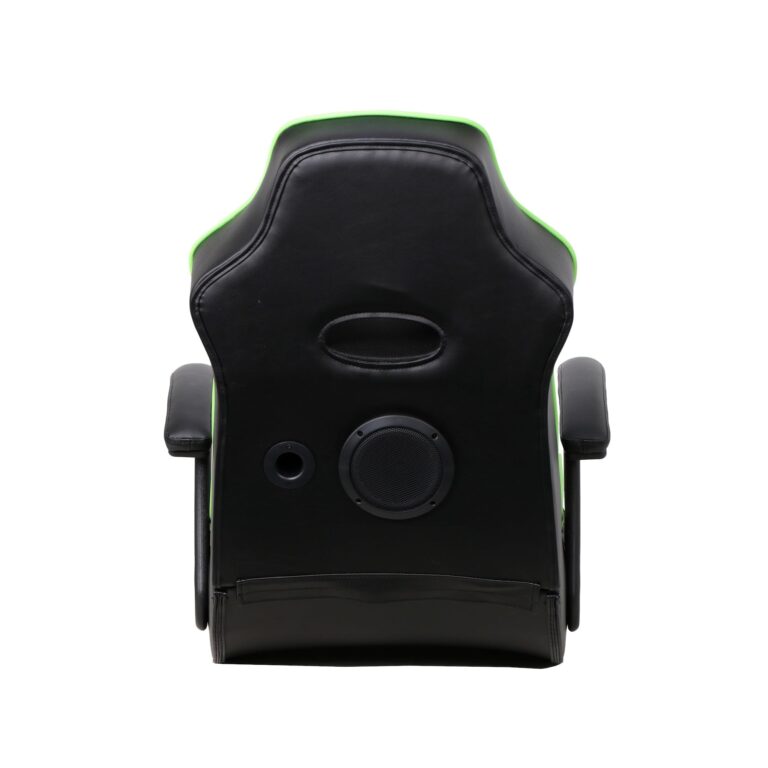 X Rocker Limewire Video Gaming Floor Chair with Armrests, Built-In Audio via Wireless Bluetooth, Foldable, Vegan Leather, 300 lbs Max, Amazon Exclusive, Black with Green - Image 6