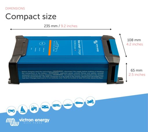 Victron Energy Blue Smart IP22 Smart Car Battery Charger 12V 30A, Float & Trickle Charger and Desulfator for Motorcycle, ATV, RV, Lithium and Deep Cycle Batteries, 3 outputs - Image 3