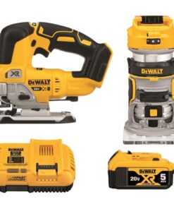 DEWALT 20V MAX Router Tool and Jig Saw, Cordless Woodworking 2-Tool Set with Battery and Charger (DCK201P1)