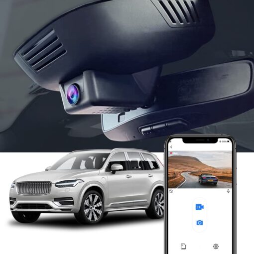 Fitcamx Front 4K+Rear 1080P Dash Cam Suitable for Volvo XC90 2023 2024 2025 B5 B6 T8 (Model B), Integrated OEM Look, Dual HD Video, Loop Recording, WiFi Connect&APP, G-Sensor, Easy to Set, 128GB Card