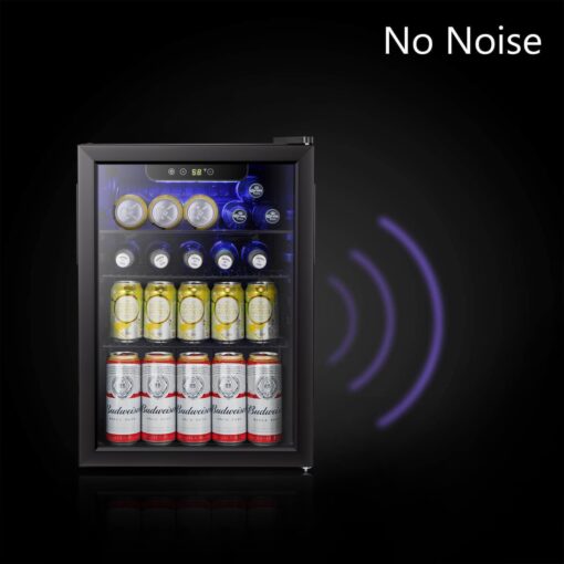 Antarctic Star Beverage Refrigerator Cooler-85 Can Mini Fridge Glass Door for Soda Beer Wine Stainless Steel Glass Door Small Drink Dispenser Digital Display for Home, Office Bar,2.4cu.ft - Image 2