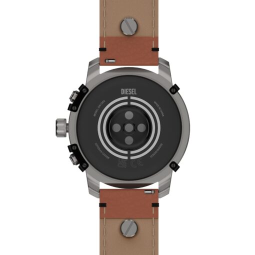 Diesel Men's Griffed Gen 6 45mm Stainless Steel and Leather Touchscreen Smart Watch, Color: Brown (Model: DZT2043V) - Image 3