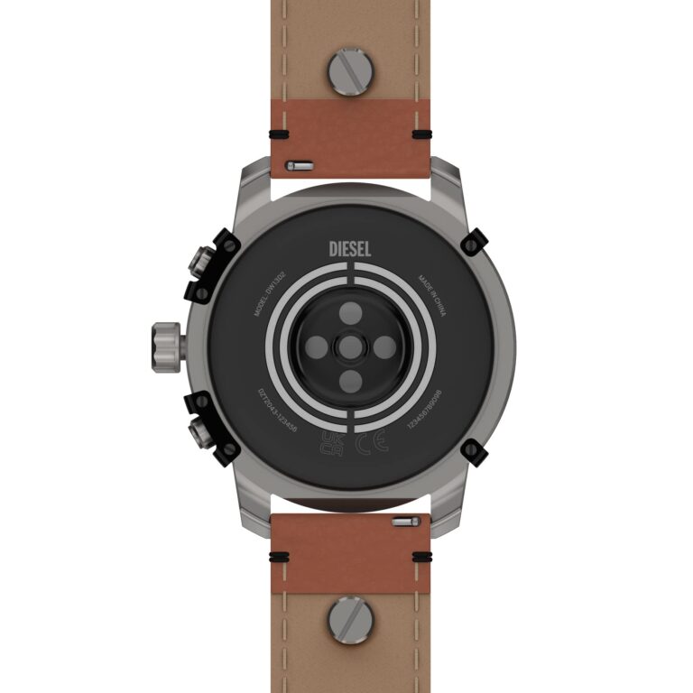 Diesel Men's Griffed Gen 6 45mm Stainless Steel and Leather Touchscreen Smart Watch, Color: Brown (Model: DZT2043V) - Image 3