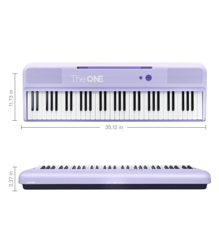 The ONE Smart Keyboard COLOR 61 Lighted Keys Piano Keyboard, Electric Piano for Beginners with 256 Tones, 64 Polyphony, Built-in LED Lights & Apps, Supports USB MIDI/Headphones (Purple) - Image 2