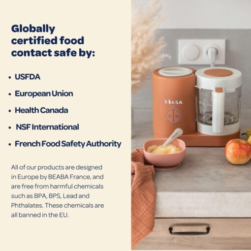 BEABA Babycook Neo Baby Food Maker | Non-Toxic Glass & Stainless Steel | Trusted by Celebrity Moms | Sustainable Baby Food Processor | Global Leader| 34 Servings in 20 Mins, Mineral - Image 3