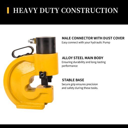 LCyindu 35T Hydraulic Hole Punching Tool Hole Digger Force Puncher,3/8",1/2",5/8",3/4" Puncher Apertures,Smooth Hole Puncher for Aluminum Stainless Steel Iron Plate Copper Bar,CH-70 - Image 3