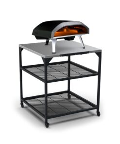 ooni Large Modular Pizza Oven Table - 31x31x35 Inch Stainless Steel Grill Stand, Barbecue Cart, Outdoor Pizza Station