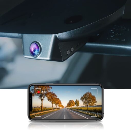 Fitcamx 4K Dash Cam Suitable for Ford Mustang 2014-2023 Ecoboost V6 GT Premium Bullitt Mach 1 (HD2-0141), OEM Look, UHD 2160P Video, WiFi & APP, G-Sensor, Loop Recording, Plug&Play, 64GB Card