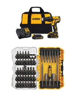 DEWALT DW2166 45 Piece Screwdriving Set with Tough Case and DEWALT DCD777C2 20V Max Lithium-Ion Brushless Compact Drill Driver