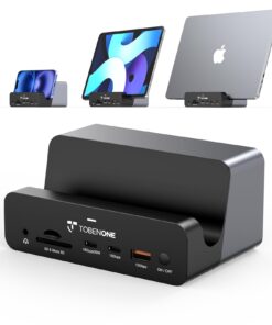 TobenONE 18-in-2 MacBook Docking Station Dual Monitor 4K@60Hz, 150 Power Adapter, 20W Charging, USB C Docking Station with 2 HDMI&DP, 7 USB, 2.5Gbps Ethernet, 2 Audio, Dock Stand for MacBook Pro 1