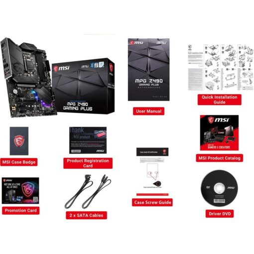MSI MPG Z490 Gaming Plus Gaming Motherboard (ATX, 10th Gen Intel Core, LGA 1200 Socket, DDR4, CF, Dual M.2 Slots, USB 3.2 Gen 2, 2.5G LAN, DP/HDMI, Mystic Light RGB) - Image 2