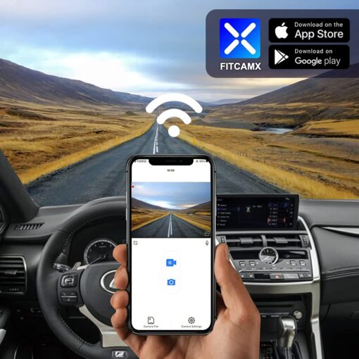 Fitcamx 4K Dash Cam Suitable for Lexus NX 2018 2019 2020 2021 350 300 Sport 250 F Premium, OEM Factory Style, UHD 2160P Video, Loop Recording, Built-in WiFi & APP, Parking Mode, Plug & Play, 64GB Card - Image 4