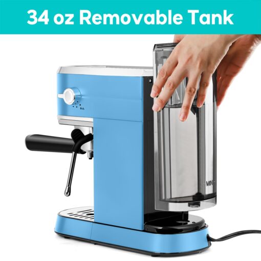 CASABREWS Espresso Machine 20 Bar, Stainless Steel Espresso Maker with Milk Frother Steam Wand, Professional Coffee Machine with 34oz Removable Water Tank, Baby Blue - Image 4