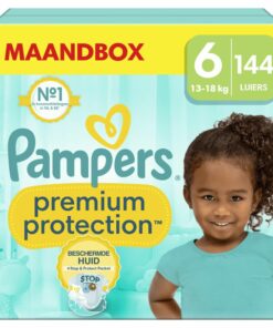 Pampers Premium Protection Size 6, x144 Nappies, 13kg+, Our N°1 for Comfort & Protection for Sensitive Skin