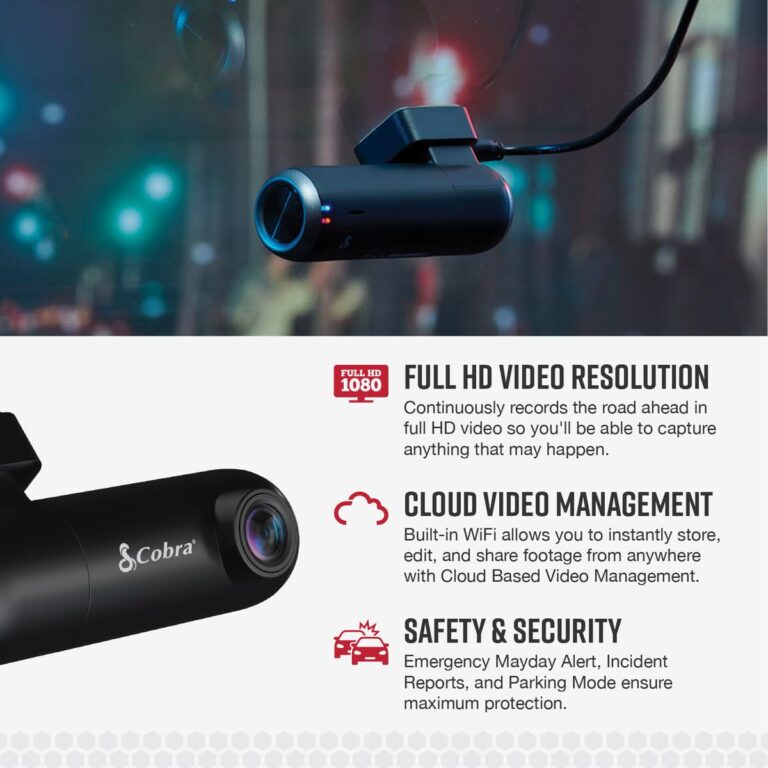 Cobra RAD 700i Laser Radar Detector & SC100 Smart Dash Cam + 2.5A OBD Port to Micro USB Hardwire Kit: Long Range Front and Rear Detection, DSP, Full HD 1080P Resolution, Built-in WiFi & GPS - Image 6