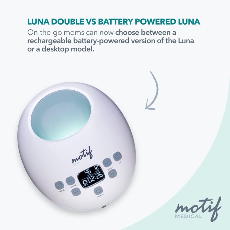 Motif Medical Luna Double Electric Breast Pump - Easy to Use, Quiet Motor, Built-in LED Night Light - Outlet Required - Image 2