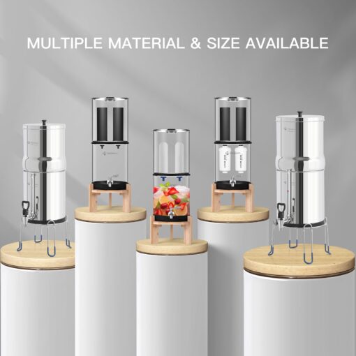 FACHIOO Gravity-Fed Water Filter System, 2.25G Glass Countertop System with 2 Black Purification Filter, Metal Spigot and Stand, NSF/ANSI 42 Certification, Reduces up to 99% of Chlorine - Image 2