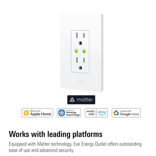 Eve Energy Outlet (Matter) 3-Pack – Smart Outlet & Power Meter, App & Voice Control, No Bridge, Thread, Works with Apple Home, Alexa, Google Home, SmartThings, 100% Privacy, Requires Thread Router - Image 8