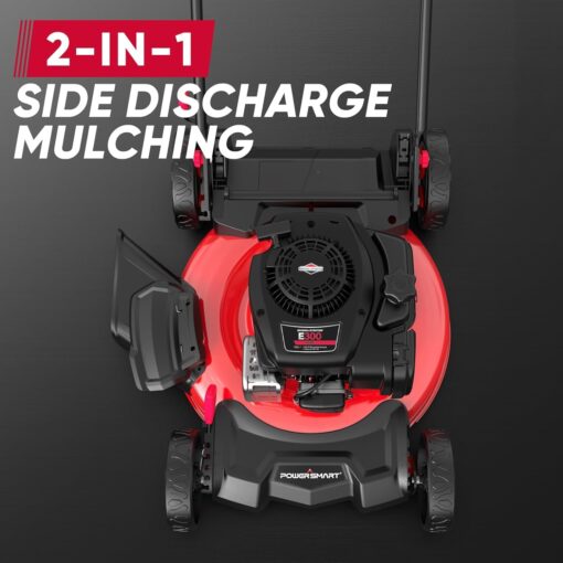 PowerSmart Push Lawn Mower, 21" Mower with B&S 125cc Engine, 2-in-1 Mulching and Side Discharge, Corded Push Lawn Mowers for Garden Yard - Image 4