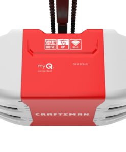 CRAFTSMAN 1/2 HP Smart Garage Door Opener - myQ Smartphone Controlled - Chain Drive, Wireless Keypad Included, Model CMXEOCG472, Red