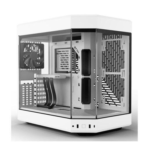 HYTE Y60 Modern Aesthetic Dual Chamber Panoramic Tempered Glass Mid-Tower ATX Computer Gaming Case with PCIE 4.0 Riser Cable Included, Snow White (CS-HYTE-Y60-WW)