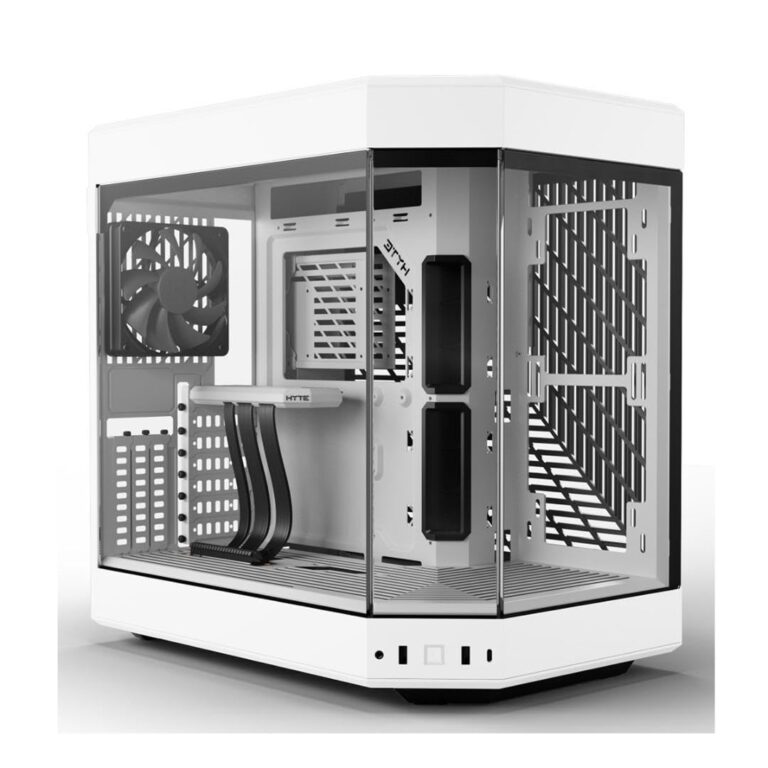 HYTE Y60 Modern Aesthetic Dual Chamber Panoramic Tempered Glass Mid-Tower ATX Computer Gaming Case with PCIE 4.0 Riser Cable Included, Snow White (CS-HYTE-Y60-WW)