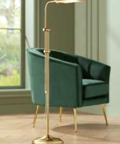 360 Lighting Culver Traditional Pharmacy Floor Lamp Standing LED Adjustable Height Plated 57" Tall Aged Brass Metal Shade Pole Light for Living Room Reading House Bedroom Home Decor