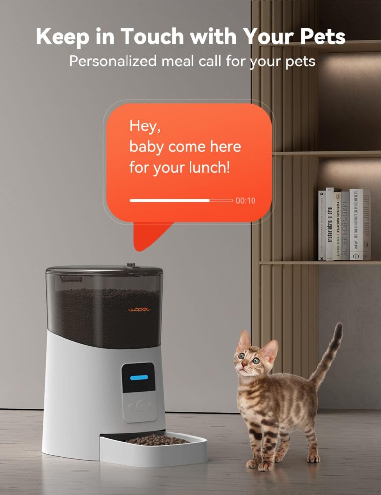WOPET 6L Automatic Cat Feeder, WiFi Automatic Dog Feeder with APP Control for Remote Feeding, Automatic Cat Food Dispenser with Low Food Sensor and Voice Recorder, Up to 15 Meals Per Day - Image 3