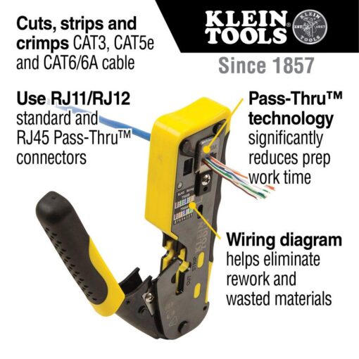 Klein Tools VDV500-920 Wire Tracer Tone Generator and Probe Set with RJ45 Port & VDV226-110 Ratcheting Modular Data Cable Crimper/Wire Stripper - Image 3