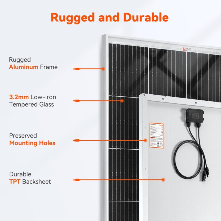 RICH SOLAR 200 Watt 12 Volt 9BB Cell Monocrystalline Solar Panel High Efficiency Solar Module for RV Trailer Camper Marine Off Grid - Image 6