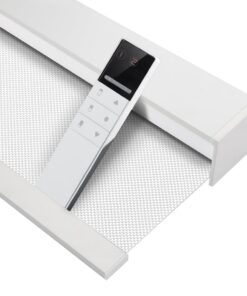 Motorized Blinds with Remote (23-95 inches) Window Roller Shade Wireless Rechargeable Motor Popular Full Blackout Sunshine Fabric for Office and Home Customize Size (82006G)