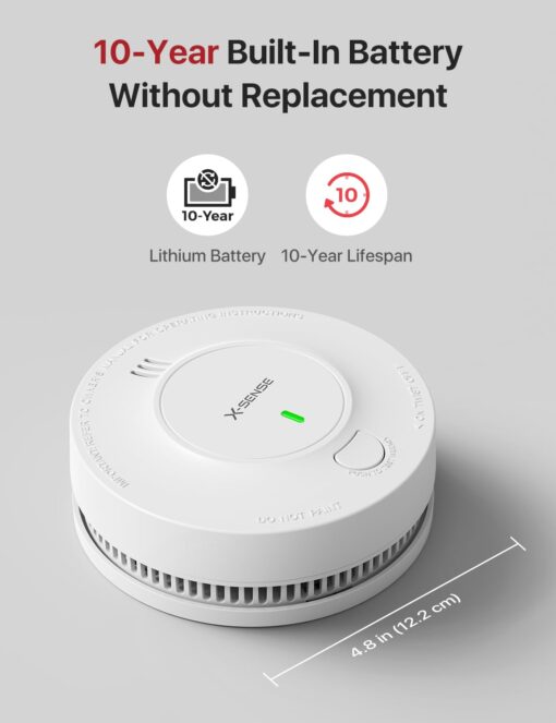 X-Sense Wireless Interconnected Smoke Detector Fire Alarm with Over 820 ft Transmission Range, SD19-W, Pack of 12 - Image 6