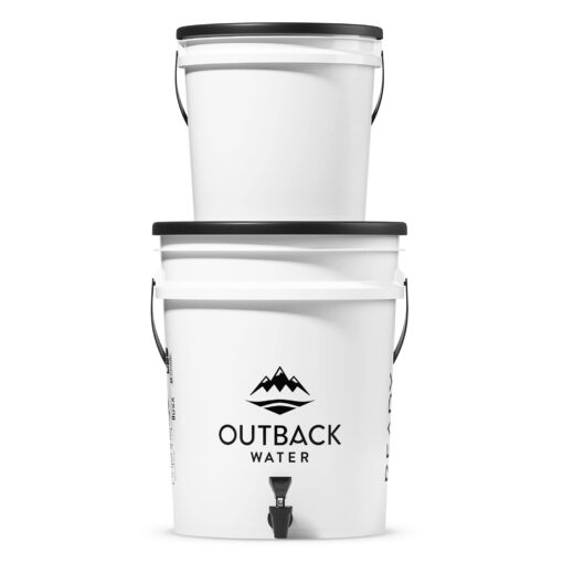 Outback Emergency Drinking Water Filter System - Gravity Fed Bucket Water Filtration for Survival, Off-Grid, Disaster Preparedness, Travel, & Camping, Bug Out Kit, Up to 24 Gallons a Day