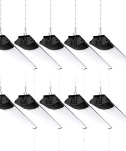 Barrina BS84 LED Shop Lights for Workshop 4FT, 84W, 10000LM, 5000K Utility Shop Lights, Pull Chain ON/Off, Hanging or Flush Mount, ETL, 10 Packs