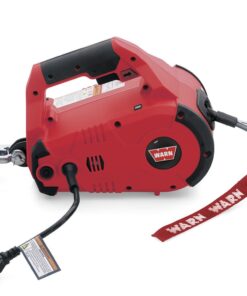 WARN 885000 PullzAll Corded 120V AC Portable Electric Winch with Steel Cable: 1/2 Ton (1,000 Lb) Pulling Capacity , Red