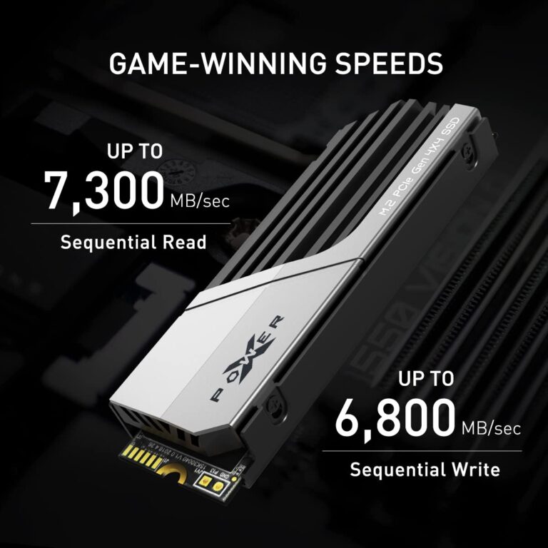 Silicon Power 2TB XS70 Nvme PCIe Gen4 M.2 2280 SSD R/W Up to 7,300/6,800 MB/s, DRAM Cache, with Built-in PS5 Heatsink, Compatible with PlayStation 5 (SP02KGBP44XS7005) - Image 8