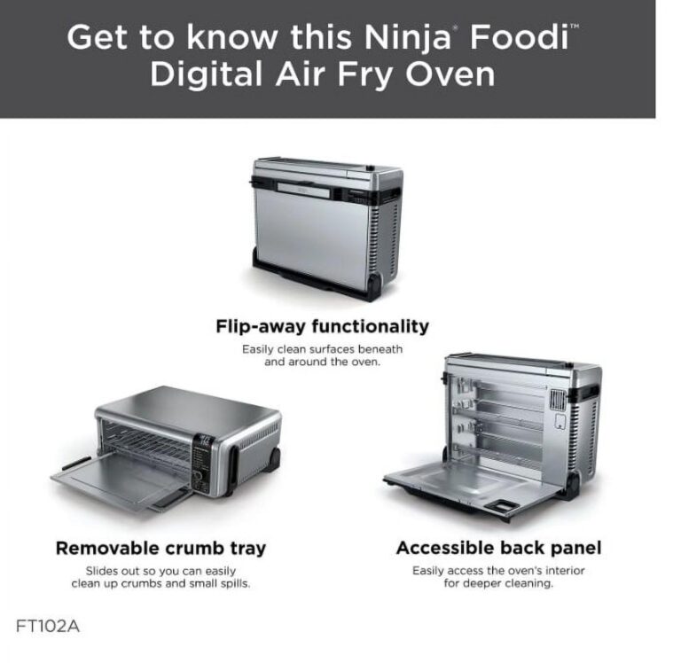 Ninja Foodi 9 in 1 Digital Multi-Functional Cooking, Air Fry Oven, Convection Oven, Toaster, Flip-Away Storage, Air Roast, Bake, Broil, Dehydrate, Reheat, 1800 Watts, Stainless Steel (102A) - Image 3