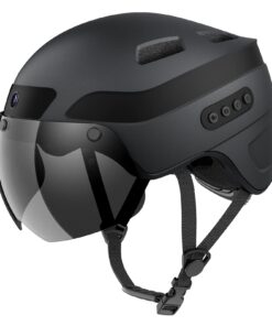 KRACESS KRS-S1 Bike Helmets for Men Smart Helmets for Adults with 1080P 60 fps Sports Camera Dual Antenna Bluetooth Womens Bike Helmet (L-22-24.4in, Matte Black)