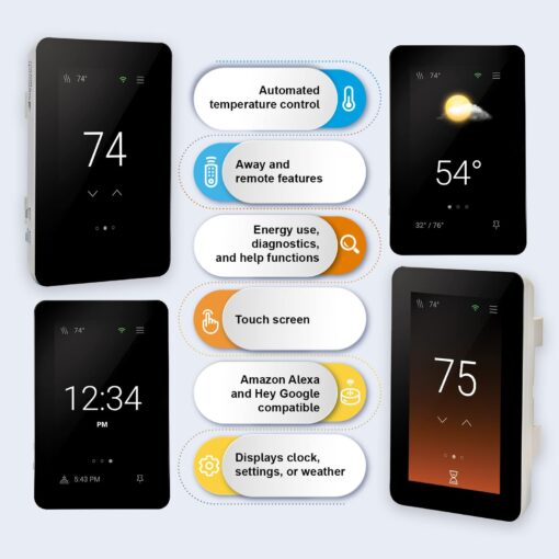 SunTouch SunStat ConnectPlus Touchscreen Programmable Smart Voice-Activated Wi-Fi Thermostat for Electric Floor Heating Systems, 4.3" Screen, Floor and Air Sensing Control, Remote Access - Image 7
