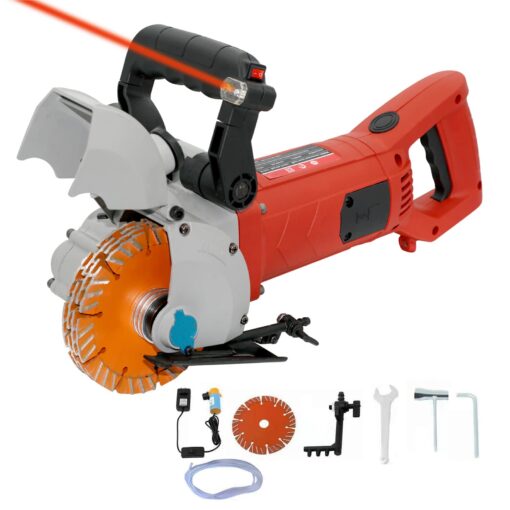 TIEKJOT 110 V Wall Chaser Groove Cutting Machine Electric Concrete Cutter 4800 W for Brick Grooving Slotting Power Masonry Saw With 5 Pcs 5 Inch Saw Blades Infrared Sighting and Dustproof - Image 8