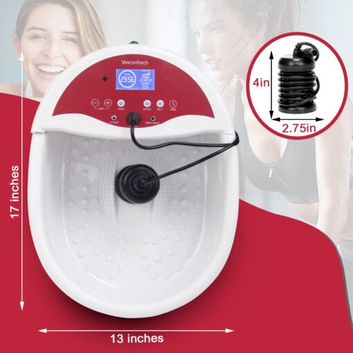 veicomtech Ionic Foot Bath Detox Machine, Foot Detox Machine, Ionic Foot Spa Kit with 10 Ginger Tablets FIR Belt Massage Pads for Home use or Salon - Image 3