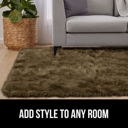 Gorilla Grip Fluffy Faux Fur Rug, Machine Washable Soft Furry Area Rugs, Rubber Backing, Plush Floor Carpets for Baby Nursery, Bedroom, Living Room Shag Carpet, Luxury Home Decor, 6x9, Brown - Image 7