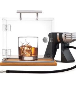 SIGVAL The Smoking Cube - Cocktail Smoker and Smoking Box Kit, Magnetically Removable Display Board, with Wood Chips
