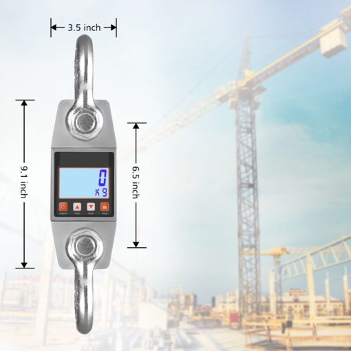 Hyindoor Digital Hanging Scale 3000kg/6000lb Industrial Heavy Duty Smart High Accuracy Electronic Crane Scale - Image 2