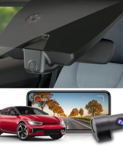 Fitcamx 4K Dual Dash Cam for 2022 2023 2024 Kia EV6 GT GT-Line Light Wind, Integrated OEM Style, Front 2160P+Rear 1080P Video, Loop Recording, WiFi & APP, Gravity Sensor, Easy to Use, 128GB Card