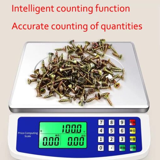 ZOCWJK Digital Price Calculating Scale Electronic Scale,30kg/1g Precision Platform Scale with LCD Diaplay,Industrial Food Scale Precision Scales Commercial Shop Scale( - Image 4