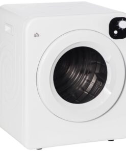 HOMCOM Portable Clothes Dryer, 120V 1300W Compact Laundry Dryer with Intelligent Drying, 3.2 cu.ft Stainless Steel Drum, Front Load Electric Dryer for Apartments, Dorms, RVs, White