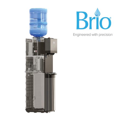 Brio Limited Edition Top Loading Water Cooler Dispenser - Black Stainless Steel - Hot & Cold Water, Child Safety Lock, Holds 3 or 5 Gallon Bottles - UL/Energy Star Approved - Image 3